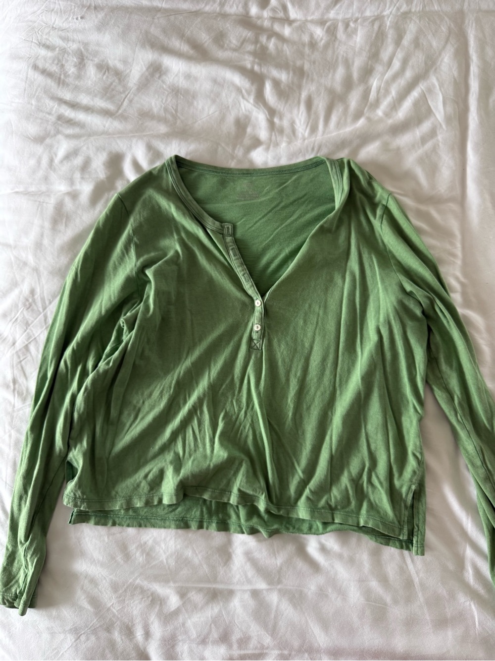 aerie Olive Green Long-Sleeve Henley Top